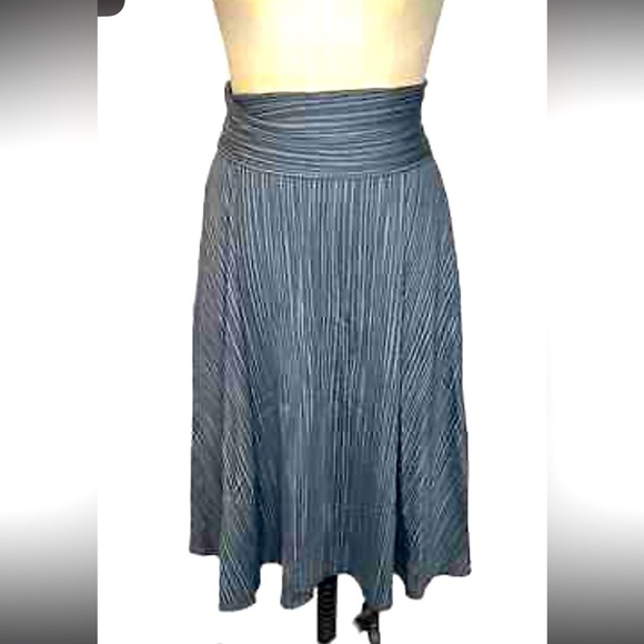 Patagonia organic midi skirt fold over waist knee stripe ecologic stretch Gorp - Picture 2 of 6